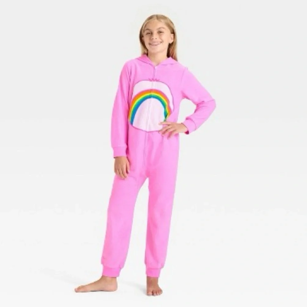 Girls' Care Bears Union Suit - Pink L (10/12)